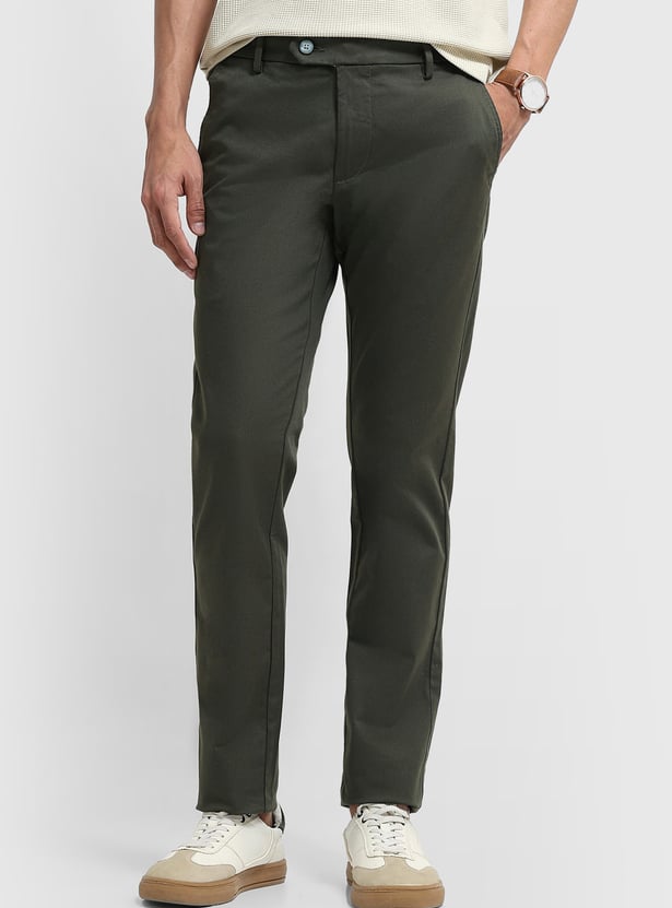 ARROW SPORT Solid Slim Straight Trousers