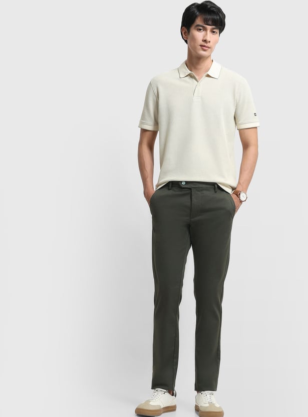 ARROW SPORT Solid Slim Straight Trousers