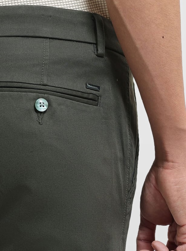 ARROW SPORT Solid Slim Straight Trousers
