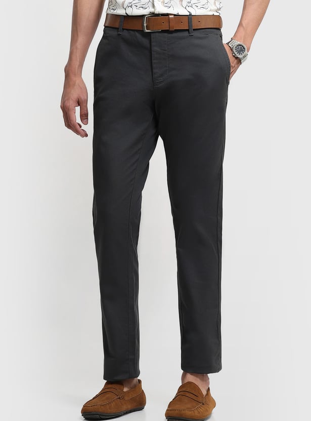 ARROW SPORT Solid Slim Straight Trousers