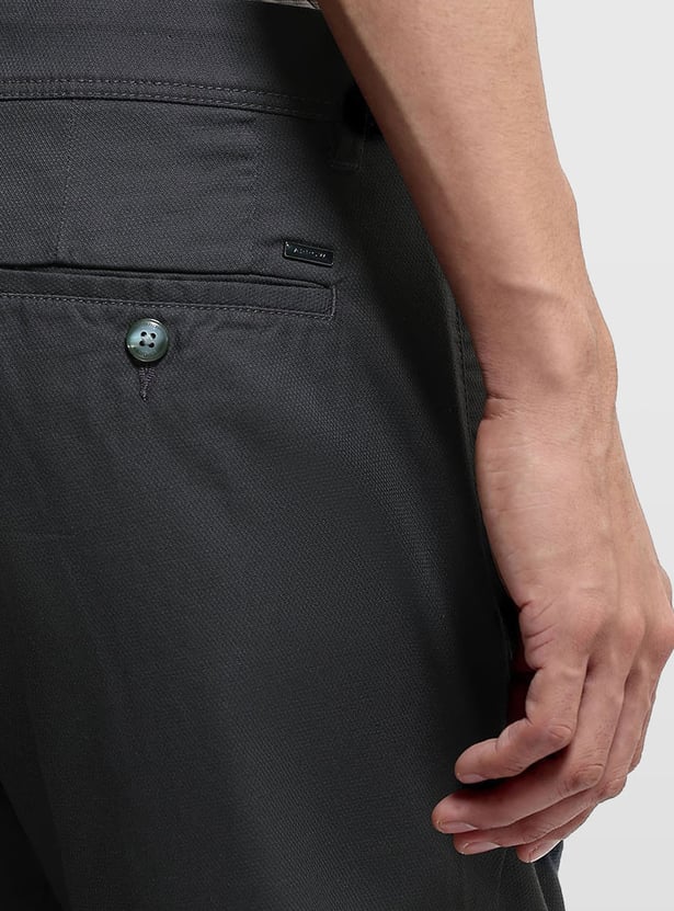 ARROW SPORT Solid Slim Straight Trousers