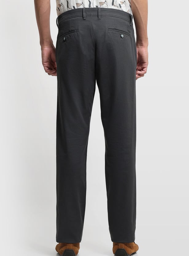 ARROW SPORT Solid Slim Straight Trousers