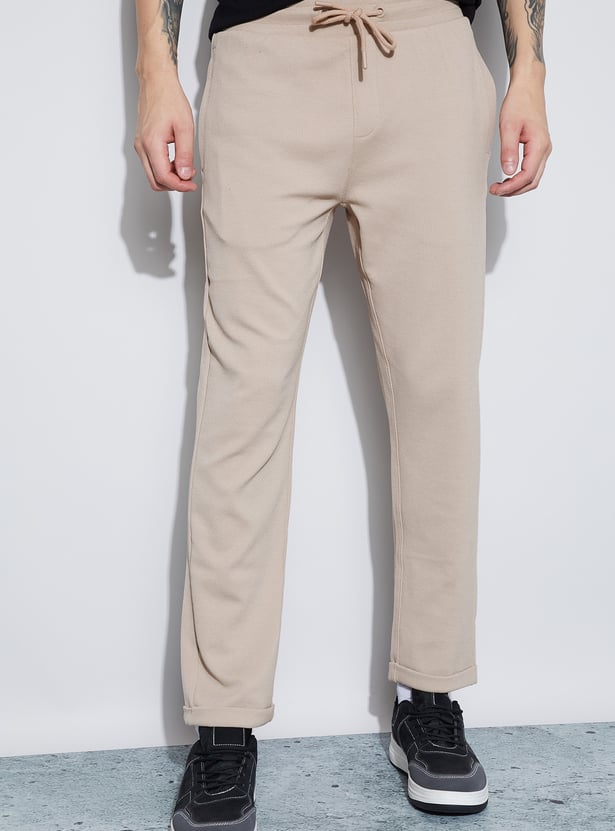 FAME FOREVER Textured Regular Fit Track Pants