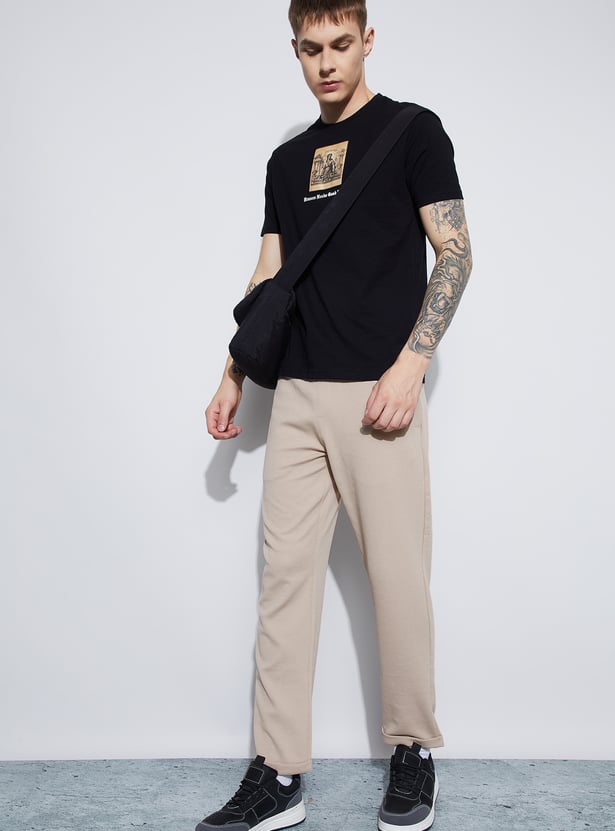 FAME FOREVER Textured Regular Fit Track Pants