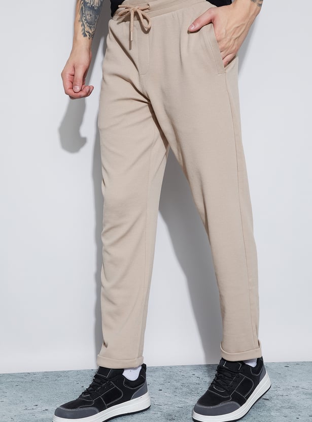 FAME FOREVER Textured Regular Fit Track Pants