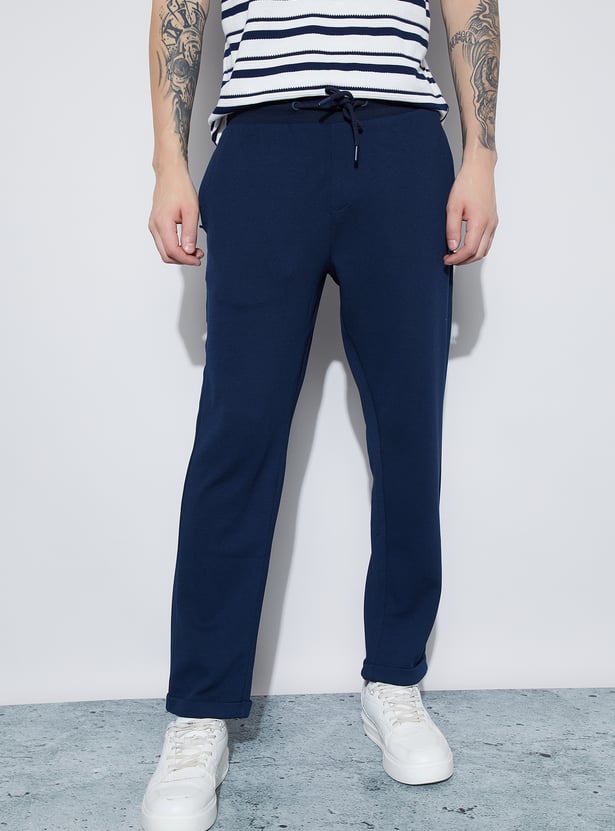 FAME FOREVER Textured Regular Fit Track Pants