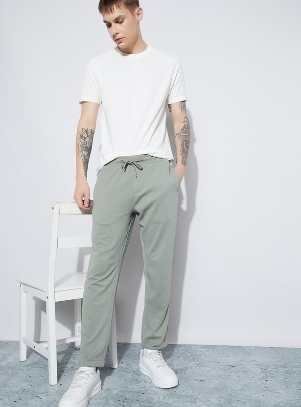 FAME FOREVER Textured Regular Fit Track Pants