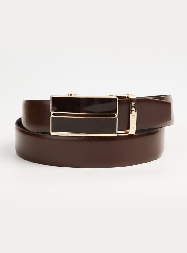 LOUIS PHILIPPE Solid Leather Belt