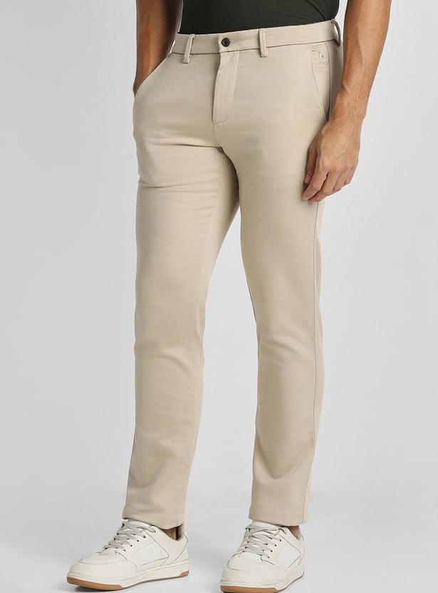VH SPORTS Solid Slim Tapered Trousers