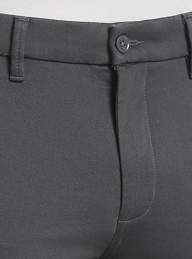 VH SPORTS Solid Slim Tapered Trousers
