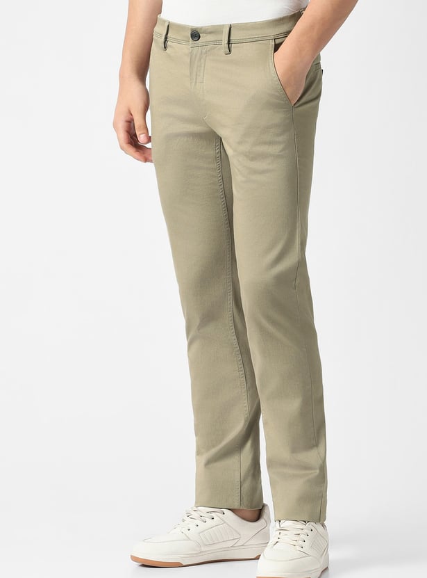 VH SPORTS Solid Slim Tapered Trousers