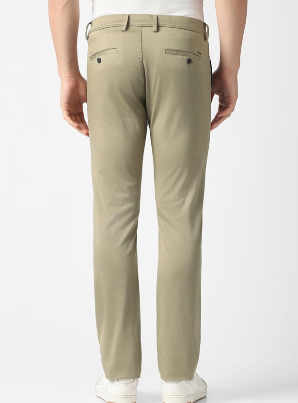 VH SPORTS Solid Slim Tapered Trousers