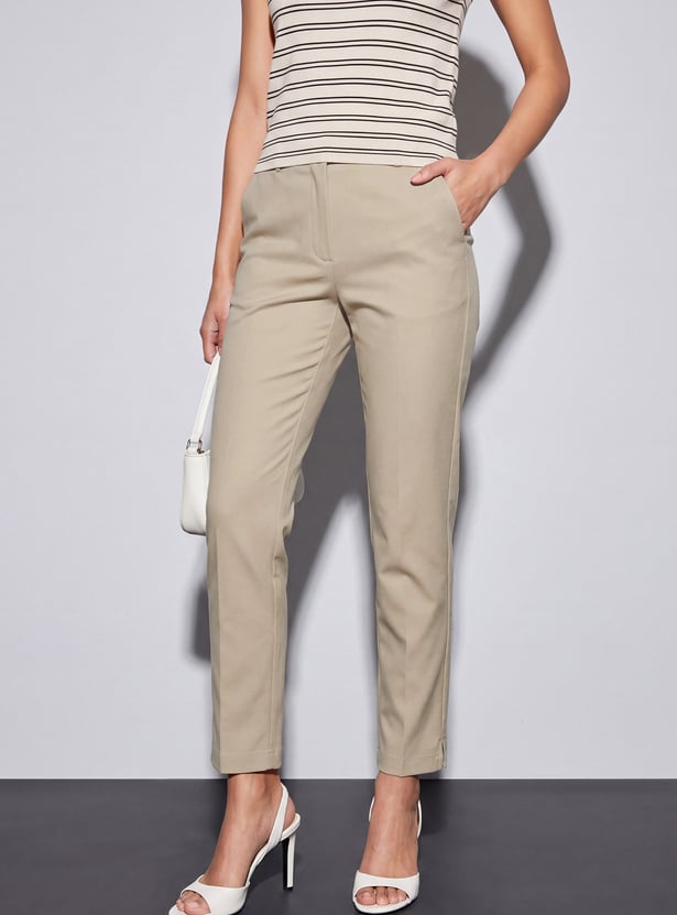 CODE CLASSIC Solid Flat Front Trousers