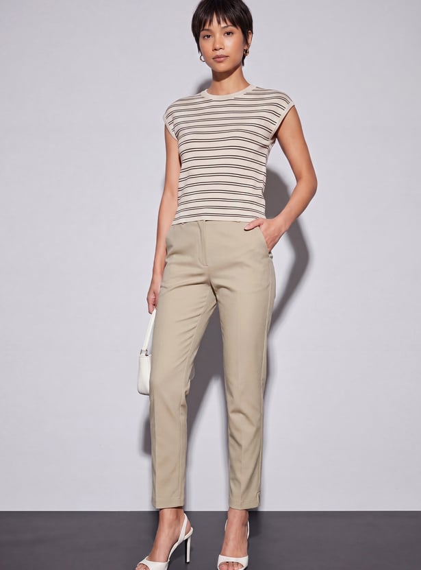 CODE CLASSIC Solid Flat Front Trousers
