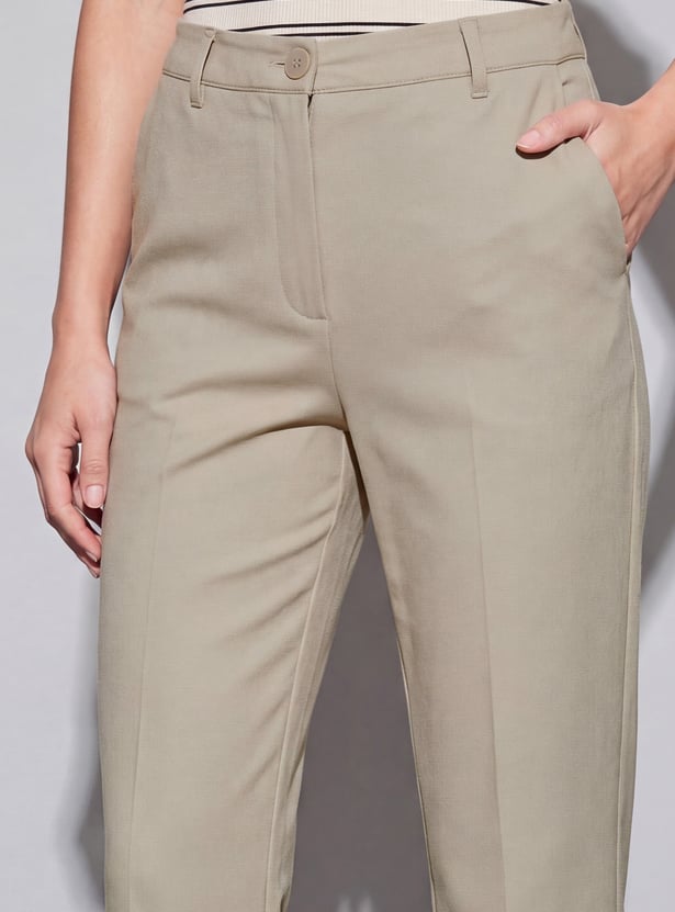 CODE CLASSIC Solid Flat Front Trousers