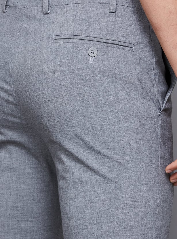 PARK AVENUE Solid Super Slim Formal Trousers