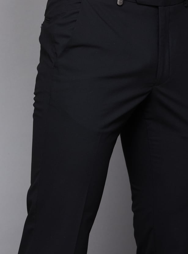 PARK AVENUE Solid Super Slim Formal Trousers