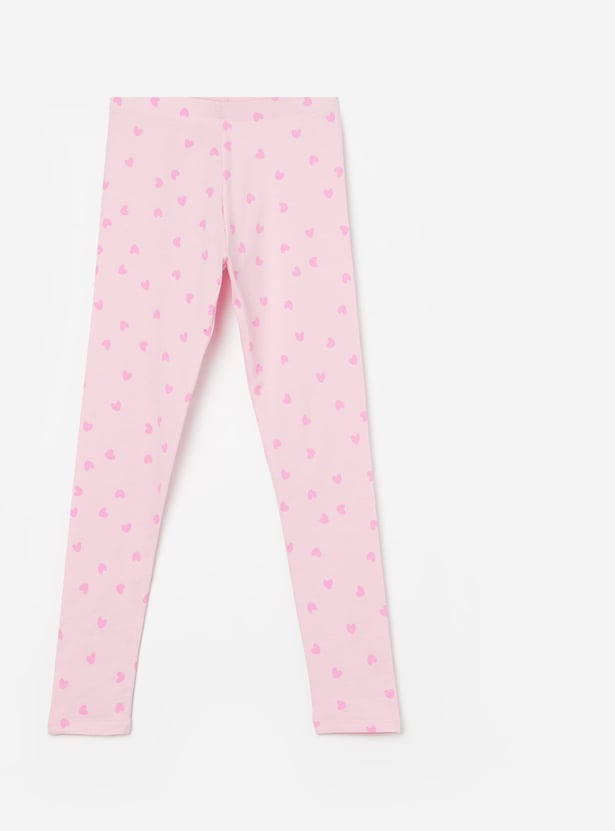 FAME FOREVER Girls Heart Print Leggings