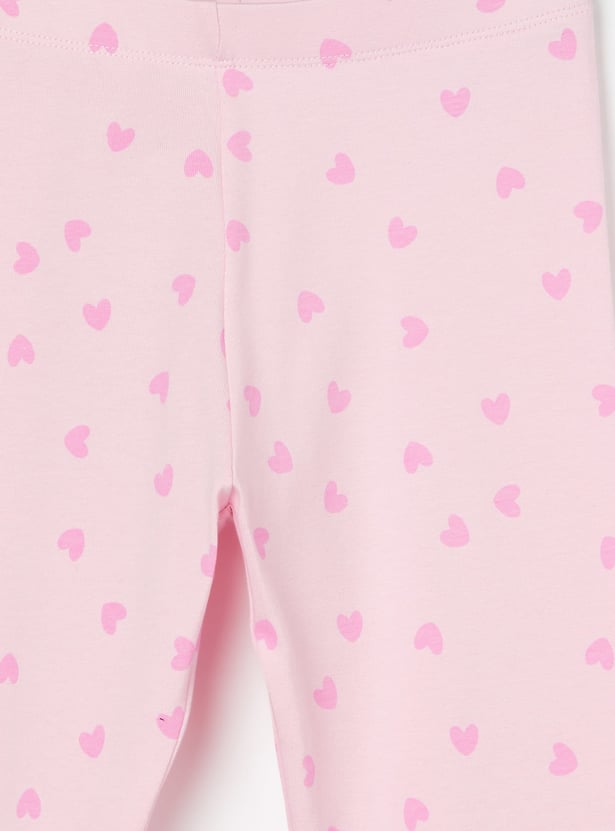 FAME FOREVER Girls Heart Print Leggings