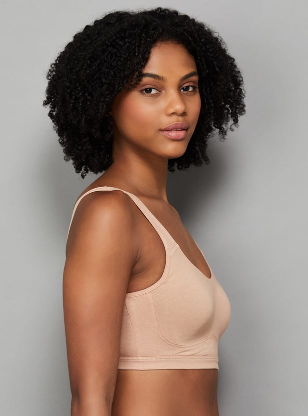 ENAMOR Bamboo Padded Non-Wired Seamed Everyday Bra