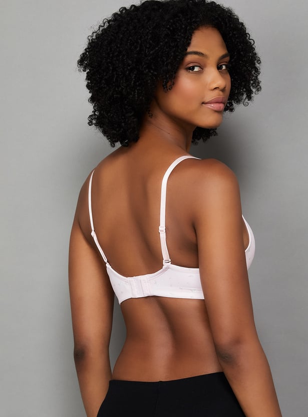 ENAMOR Floral Print Padded Wired Seamed Everyday Bra