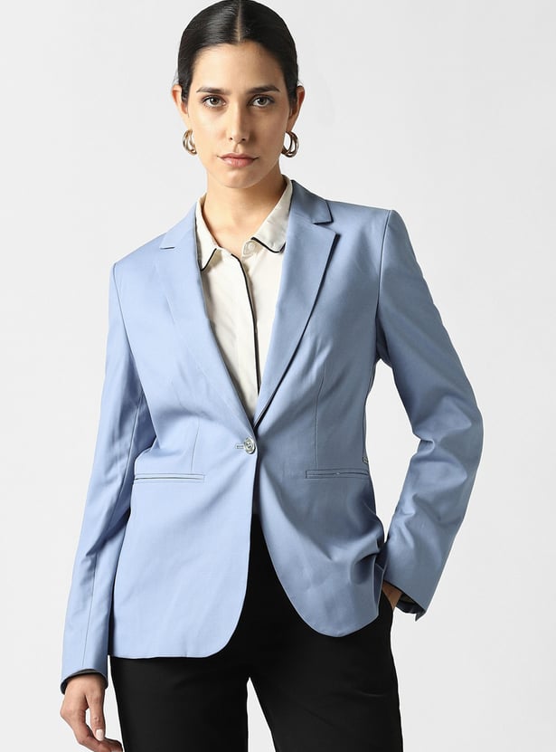 VAN HEUSEN Solid Single-breasted Blazer