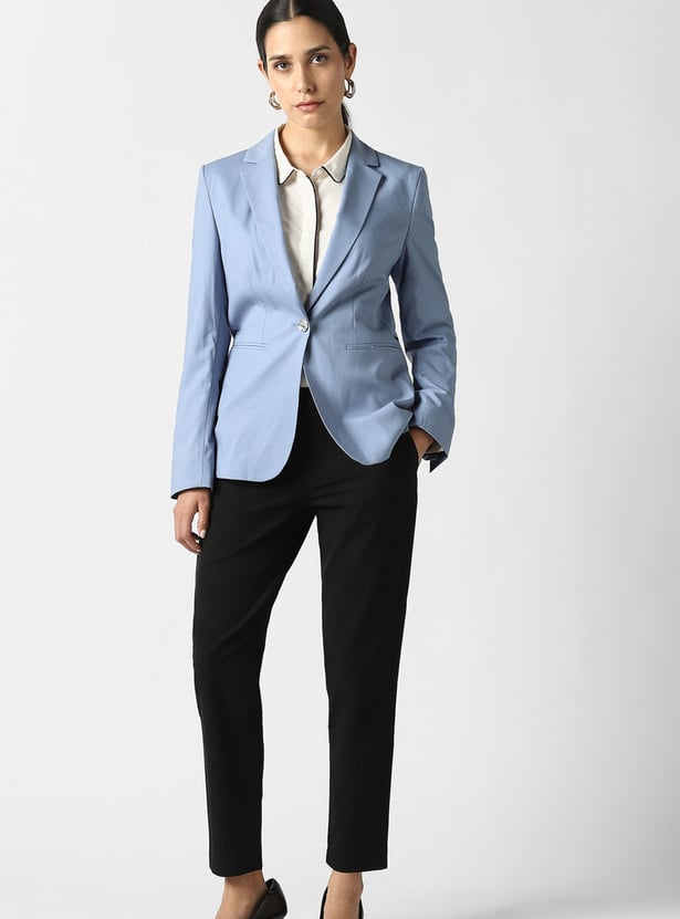 VAN HEUSEN Solid Single-breasted Blazer