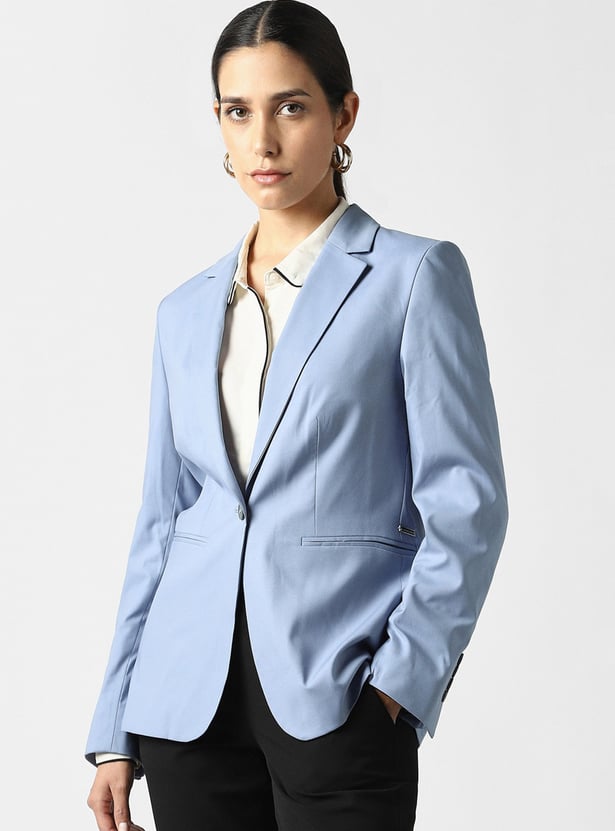 VAN HEUSEN Solid Single-breasted Blazer