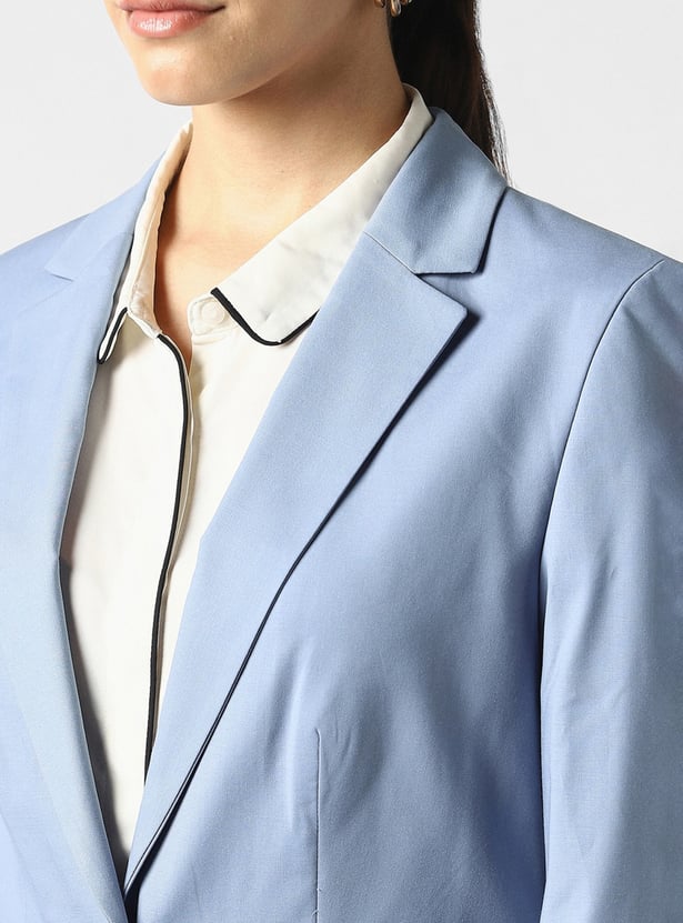 VAN HEUSEN Solid Single-breasted Blazer