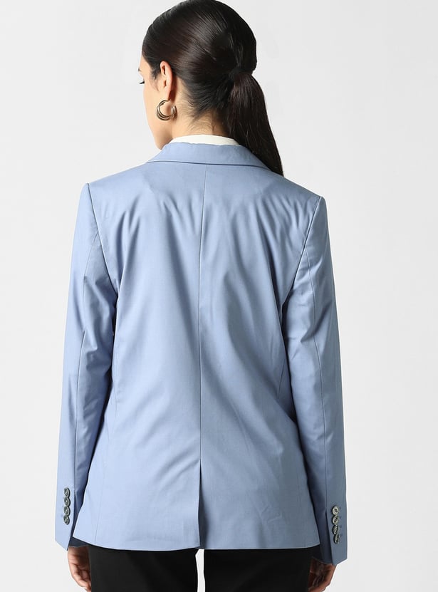 VAN HEUSEN Solid Single-breasted Blazer