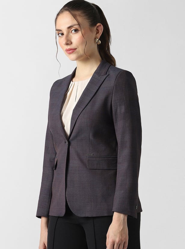 VAN HEUSEN Checked Regular Fit Blazer