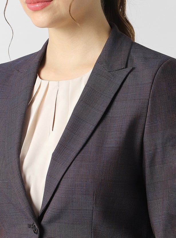 VAN HEUSEN Checked Regular Fit Blazer