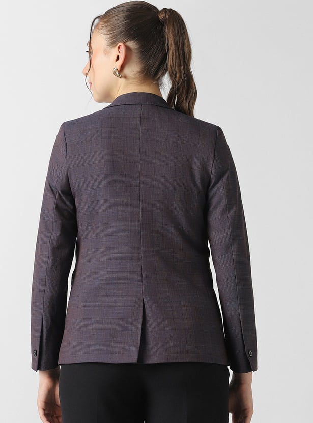 VAN HEUSEN Checked Regular Fit Blazer