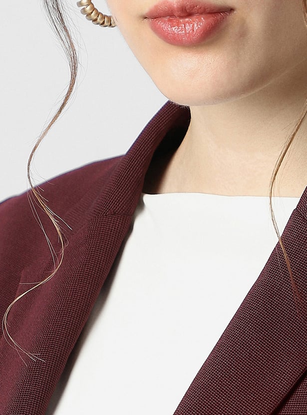 VAN HEUSEN Solid Single-breasted Blazer
