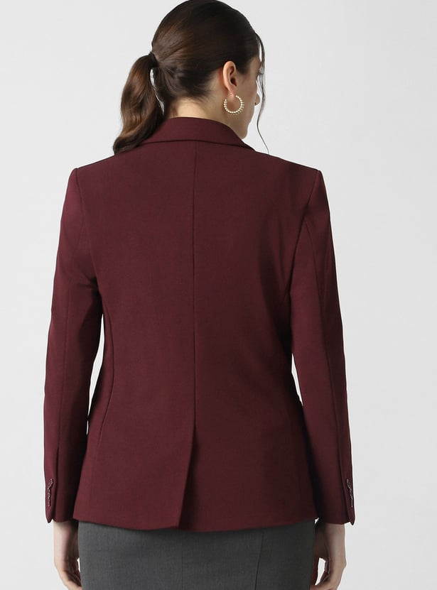VAN HEUSEN Solid Single-breasted Blazer