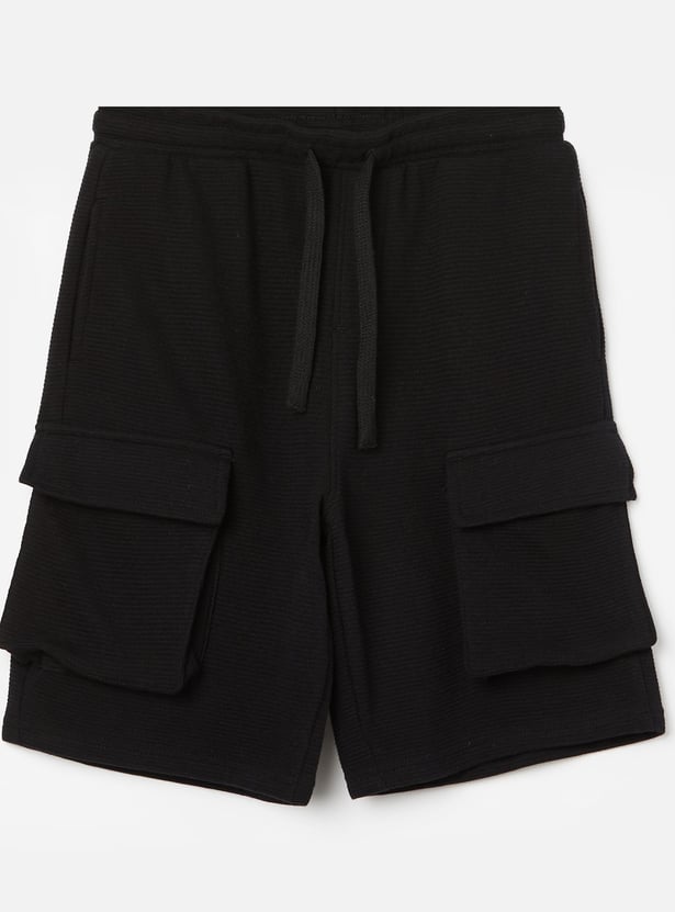 FAME FOREVER Boys Textured Cargo Shorts