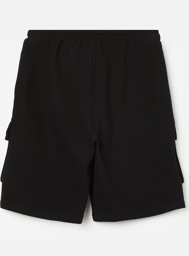 FAME FOREVER Boys Textured Cargo Shorts