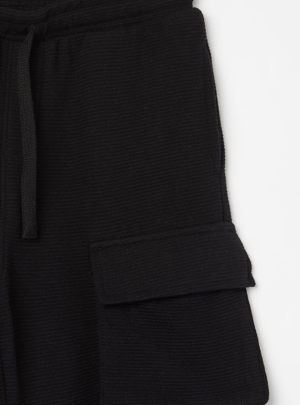 FAME FOREVER Boys Textured Cargo Shorts