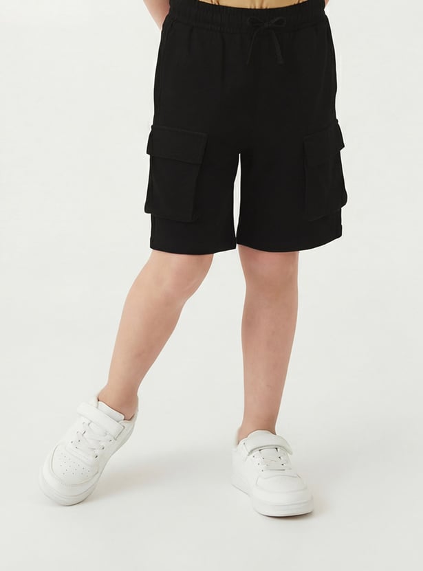 FAME FOREVER Boys Textured Cargo Shorts