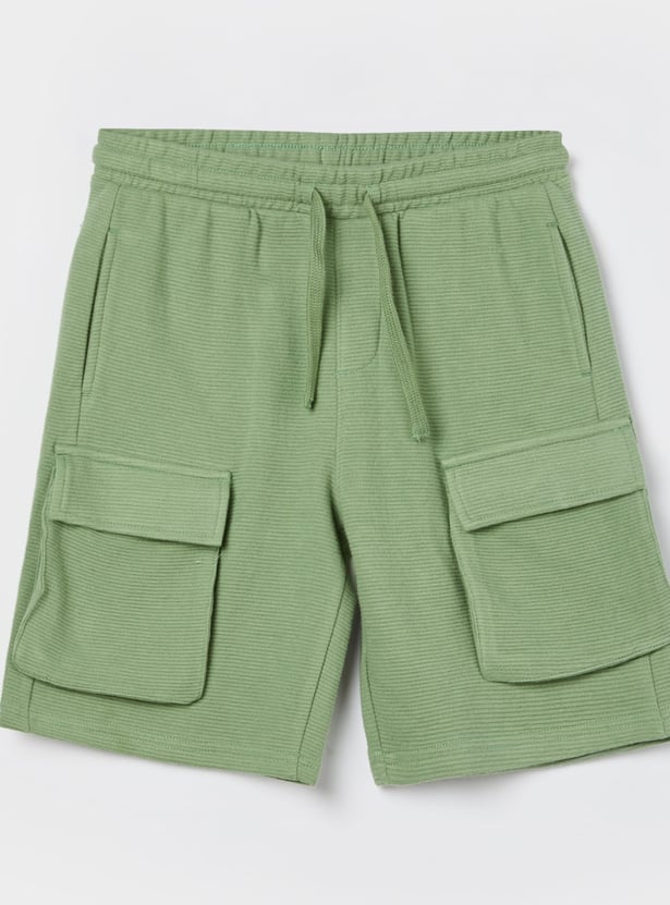 FAME FOREVER Boys Textured Cargo Shorts