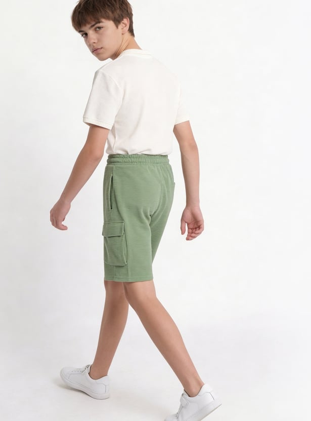 FAME FOREVER Boys Textured Cargo Shorts