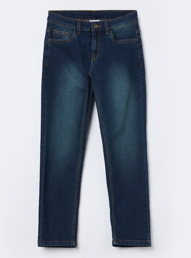 FAME FOREVER Boys Darkwashed Slim Fit Jeans
