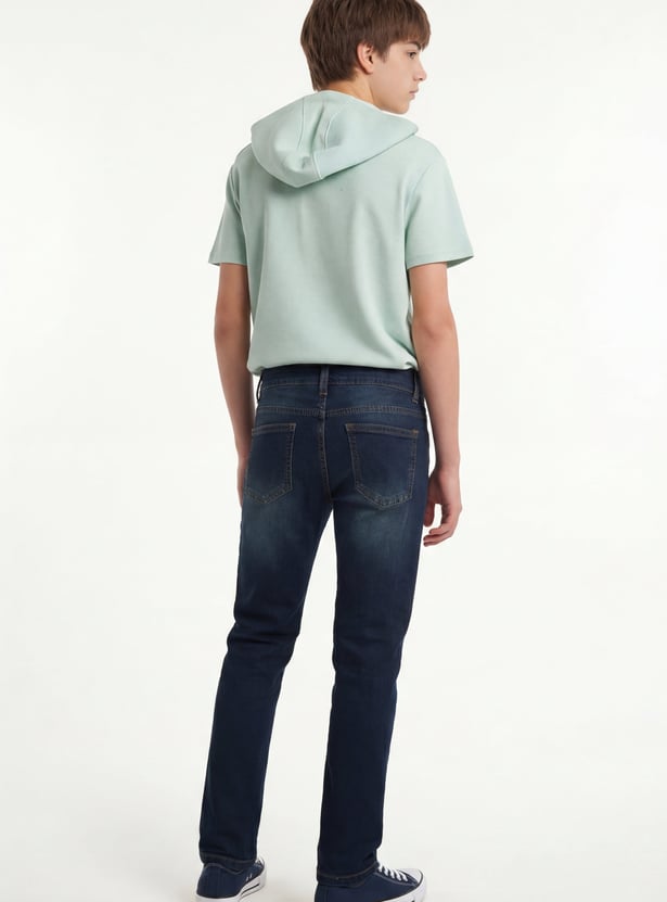 FAME FOREVER Boys Darkwashed Slim Fit Jeans