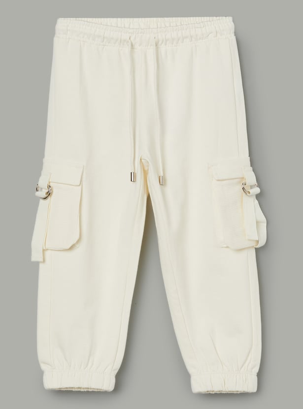 FAME FOREVER Girls Solid Cargo Joggers