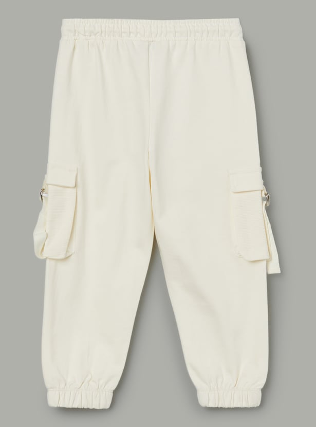 FAME FOREVER Girls Solid Cargo Joggers