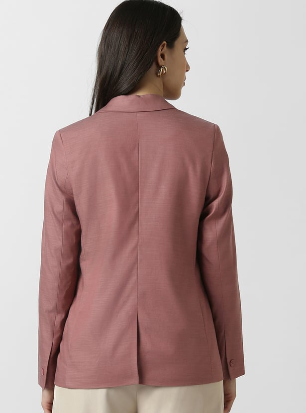 VAN HEUSEN Solid Single-breasted Blazer