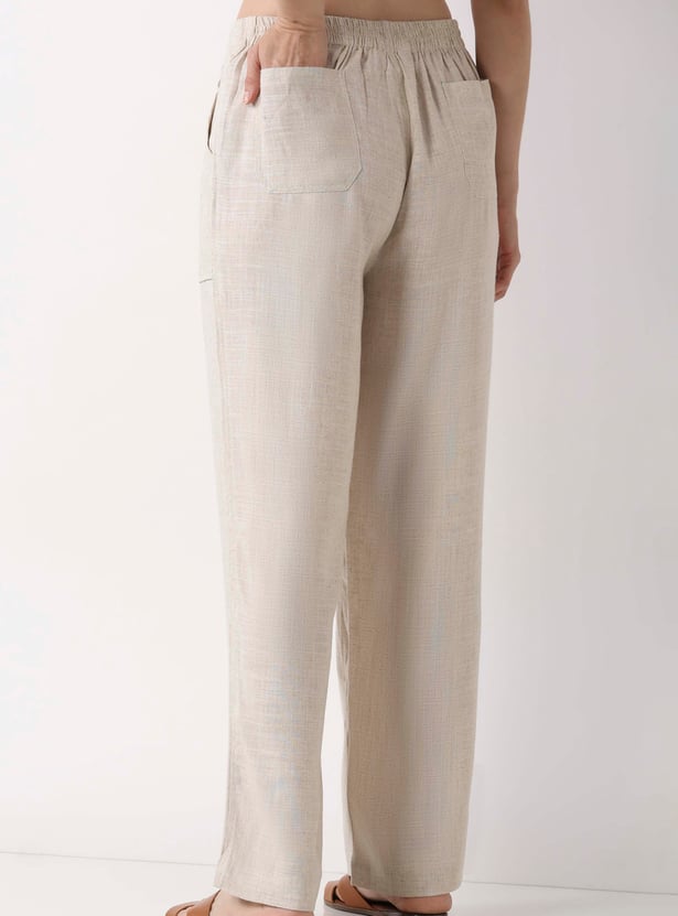 BIBA Solid Straight Pants