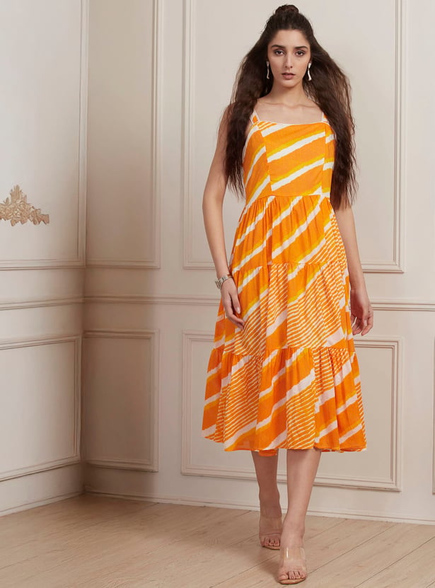 BIBA Tie & Dye Tiered Dress