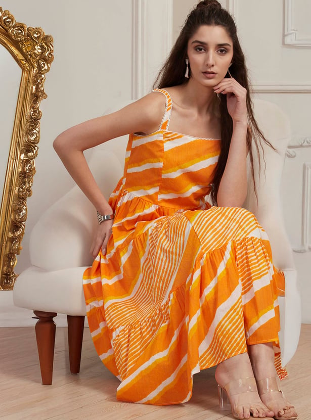 BIBA Tie & Dye Tiered Dress