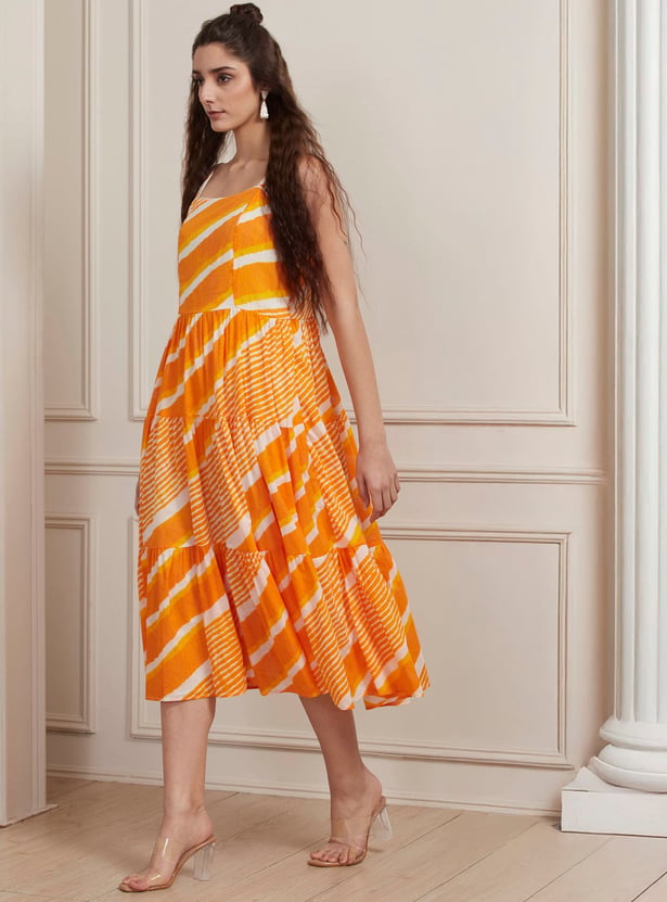 BIBA Tie & Dye Tiered Dress
